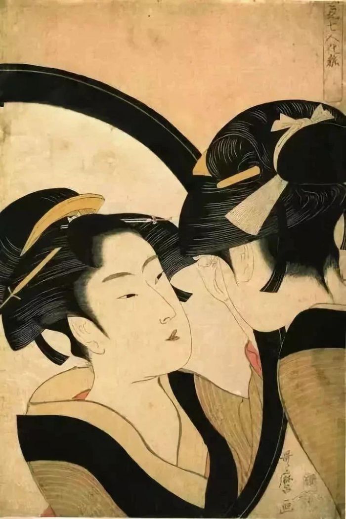 喜多川歌麿-《姿见七人化妆》-1792年,梵高：“浮世绘就是我的信仰”,浮世绘,梵高,信仰,日本,版画,江户,葛饰北斋,美人,演员,女性